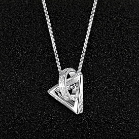 Anillo de aleación con colgante triangular para collares de hombre