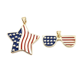 Alloy Enamel Pendants, Golden