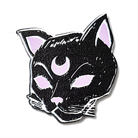 Halloween Acrylic Pendants, for DIY Earring Findings, Cat