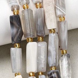 Природные Ботсвана агат бисер нитей, колонка, с бисером