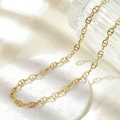 Латунные овальные ссылка цепи ожерелья, долговечный, стойки покрытие, без свинца и без кадмия