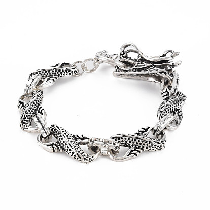 Men's Alloy Chain Bracelets, Dragon