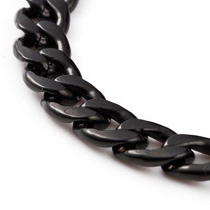 Stainless Steel Link Chain Bracelet with Black Plating