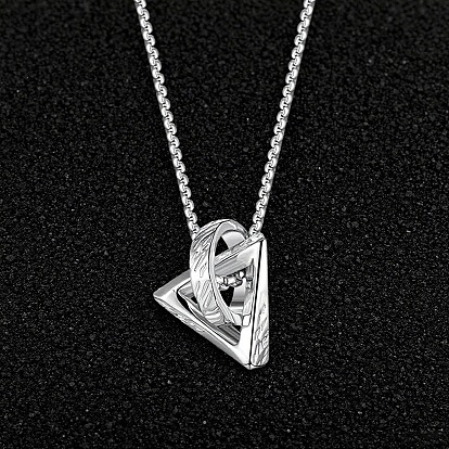 Anillo de aleación con colgante triangular para collares de hombre
