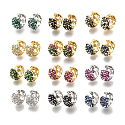 Серьги-кольца из латуни с микропаве из кубического циркония, долговечный, без свинца и без кадмия