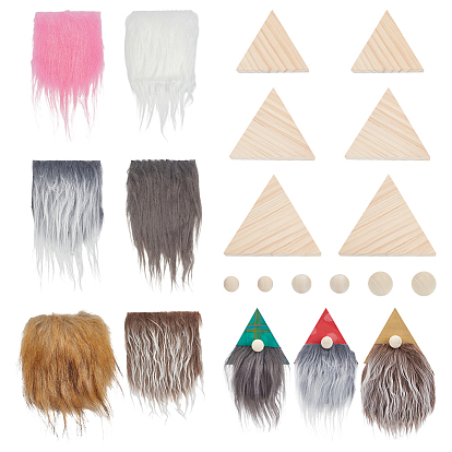 Наборы для изготовления куклы-гнома своими руками, включая деревянные бусины и демонстрационные стенды, поликоттон и искусственная борода гнома