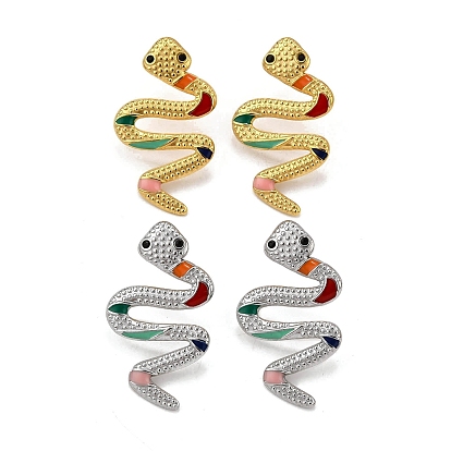 304 серьги из нержавеющей стали эмаль, змея