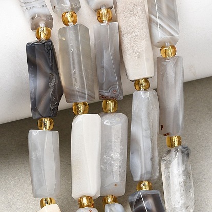 Природные Ботсвана агат бисер нитей, колонка, с бисером