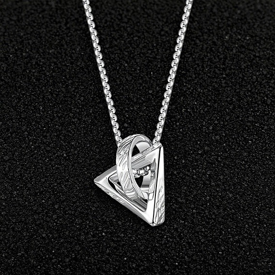 Alloy Ring with Triangle Pendant Necklaces for Men