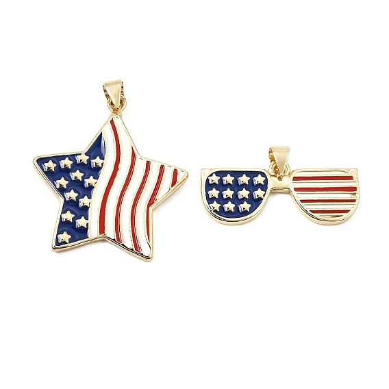 Alloy Enamel Pendants, Golden