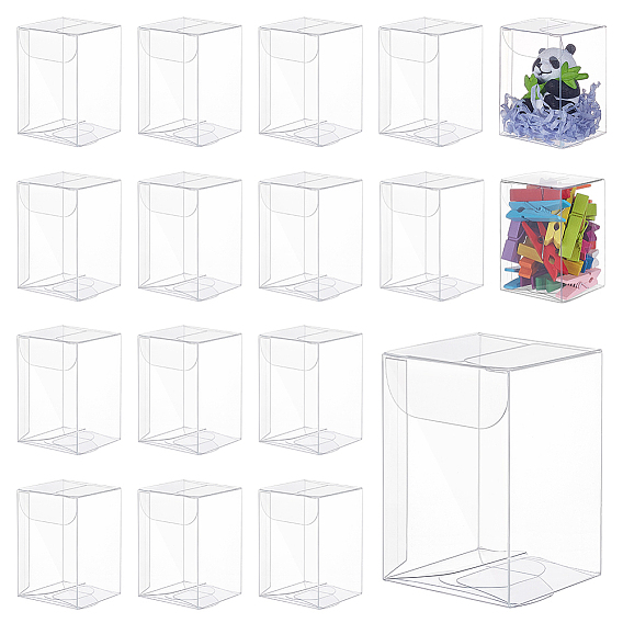 100 шт. прямоугольные прозрачные пластиковые коробки из ПВХ для подарочной упаковки, водонепроницаемые складные коробки, для игрушек и форм