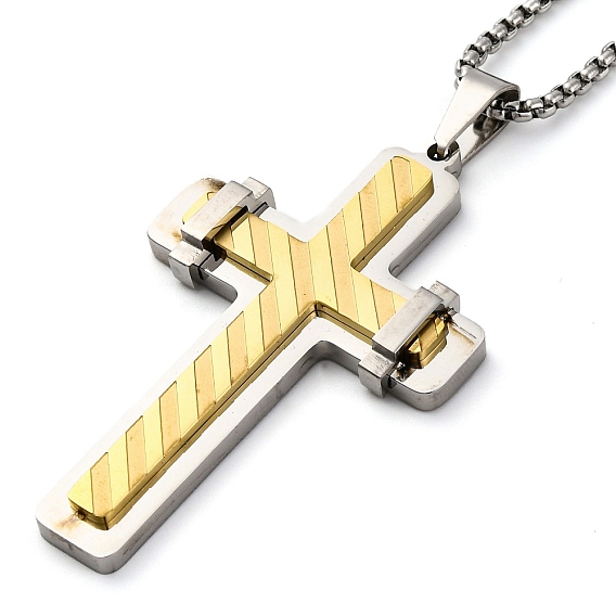 201 из нержавеющей стали крест кулон ожерелья, цепочки для коробок ювелирные изделия