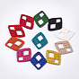 Acrylic Pendants, Imitation Woven Rattan Pattern, Rhombus