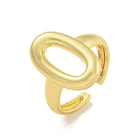 Rack Plated Brass Oval Open Cuff Ring for Women, Lead Free & Cadmium Free, Long-Lasting Plated