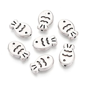 Сплавочные овальные бусины тибетского стиля , рыба