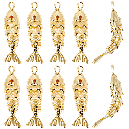 10 кулоны из латуни с прозрачным кубическим цирконием, рыбы прелести