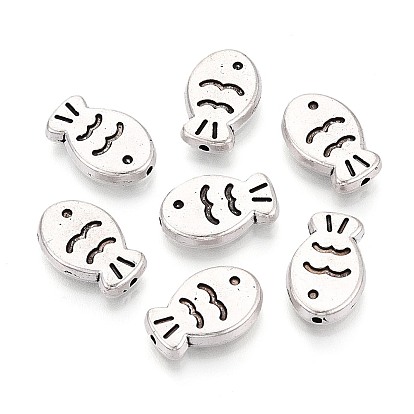 Сплавочные овальные бусины тибетского стиля , рыба