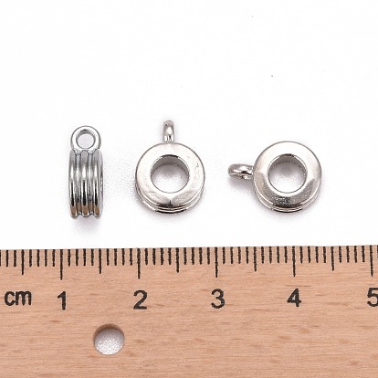 Alliage de zinc cintres européennes, sans cadmium et sans plomb, Perles renflouer , colonne, 9x12x4mm, Trou: 2mm, diamètre intérieur: 5 mm