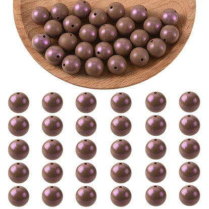 30Pcs Round Silicone Beads, DIY Nursing Necklaces Making, Focal Beads