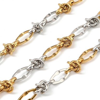 304 двухцветный овал из нержавеющей стали с узловатыми звеньями, ионное покрытие (ip), несварные, с катушкой