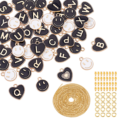 Набор ювелирных изделий diy, в том числе подвески из сплава эмали, латунные соединительные кольца и шариковые соединители цепи, железный шар бусинка цепи