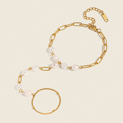 Элегантные браслеты из натуральных бусин пресноводного жемчуга, 304 женские браслеты-цепочки со скрепками из нержавеющей стали