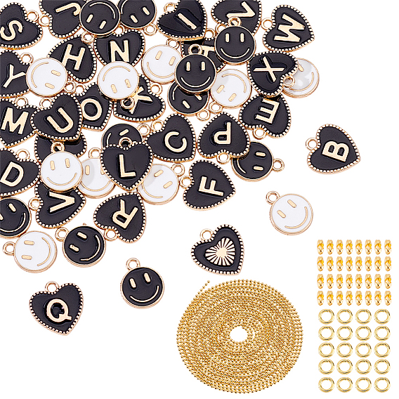 Набор ювелирных изделий diy, в том числе подвески из сплава эмали, латунные соединительные кольца и шариковые соединители цепи, железный шар бусинка цепи