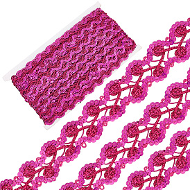 Металлизированная кружевная отделка, цветочная декоративная лента с блестками, для рукоделия шитья, аксессуары для одежды