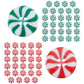 60шт 3 стили смоляные кнопки, 4-луночное, плоско-круглые