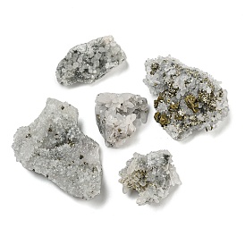 Nuggets Raw Rough Natural Quartz Crystal & Chalcopyrite Collections, for Earth Science Teaching