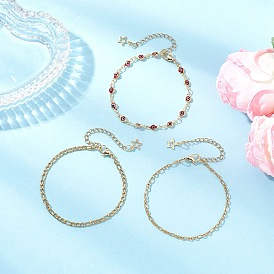 304 Цепи из нержавеющей стали и браслеты-цепочки с подвесками от сглаза для женщин