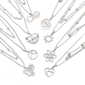 Stainless Steel Pendants Necklaces, Cable Chain Necklaces
