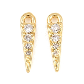 Латунные микро проложить кубического циркония прелести, треугольник прелести, без свинца и без кадмия, стойки покрытие, долговечный