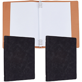 2Pcs Imitation Leather Loose Leaf Book Covers, Binder Cover, Rectangle