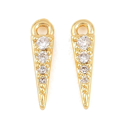 Латунные микро проложить кубического циркония прелести, треугольник прелести, без свинца и без кадмия, стойки покрытие, долговечный