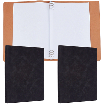 2Pcs Imitation Leather Loose Leaf Book Covers, Binder Cover, Rectangle