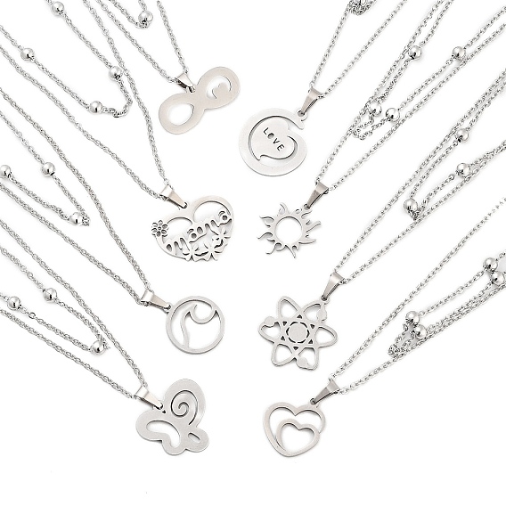 Stainless Steel Pendants Necklaces, Cable Chain Necklaces