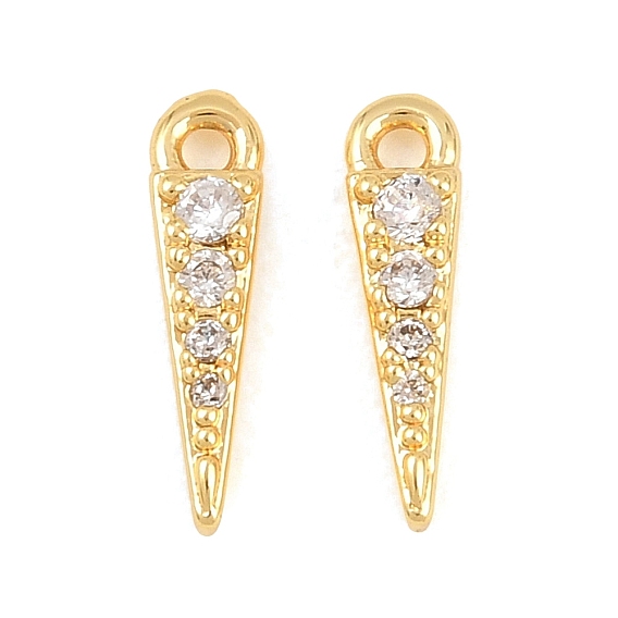 Латунные микро проложить кубического циркония прелести, треугольник прелести, без свинца и без кадмия, стойки покрытие, долговечный