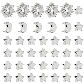 Spacer бисер латунные, солнце и луна и звезда