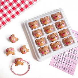 Opaque Printed Acrylic Beads, Bear