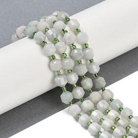 Natural Myanmar Jade Beads Strands, Faceted, Bicone, Double Terminated Point Prism Beads, Grade A