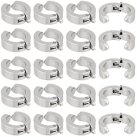 20pcs 304 boucles d'oreilles créoles en acier inoxydable, avec boucle
