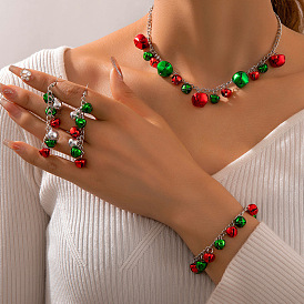 Рождественский сплав с пластиковыми бусинами-подвесками, подвесными серьгами и браслетами с подвесками