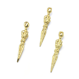 Brass Pendants, Dorje Vajra for Buddha Jewelry, Lead Free & Cadmium Free & Nickel Free, Cone
