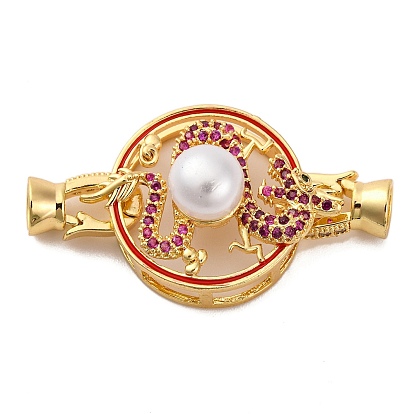 Латунное микропейв, прозрачный кубический цирконий, складные застежки, с ABS имитации жемчуга, без свинца и без кадмия