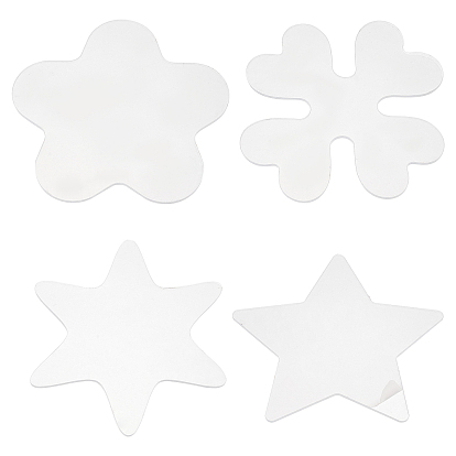 4Pcs Plastic Thread Holder Card, Thread Winding Boards, Clover & Flower & Star Shape, for Cross-Stitch