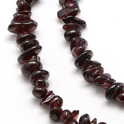 Natural Garnet Beads Strands, Chips, 5~10x4~6mm, Hole: 1mm, about 32 inch