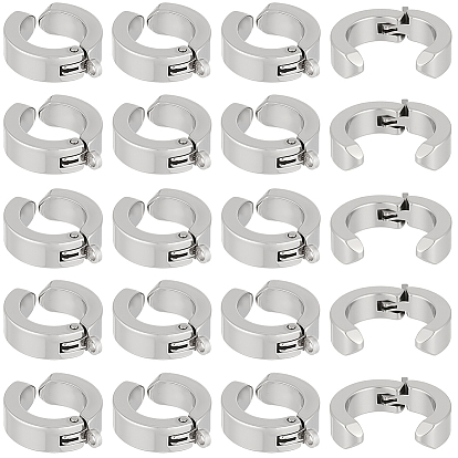20pcs 304 boucles d'oreilles créoles en acier inoxydable, avec boucle