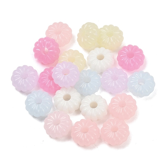 Пластиковые бусины, имитация желейных бусин, хризантема