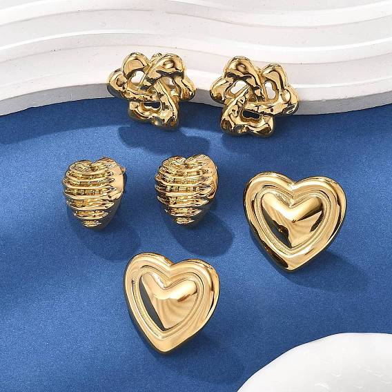 304 из нержавеющей стали серьги, реальный 18 k позолоченный